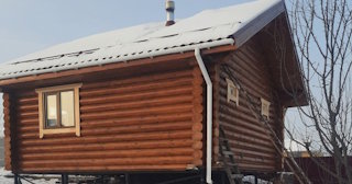 Баня из оцилиндрованного бревна под ключ в Биробиджане - от 134225 рублей